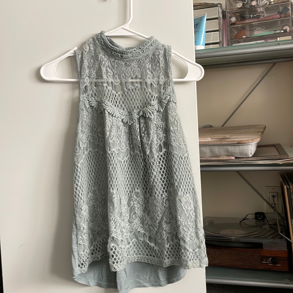 Lace light blue top